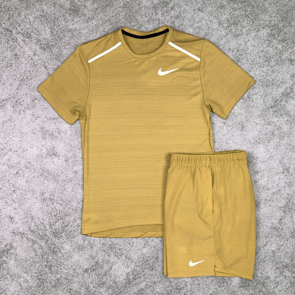 Ensemble Nike MILER - Jaune Moutarde