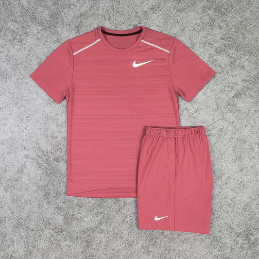 Ensemble Nike MILER - Rouge Saumon